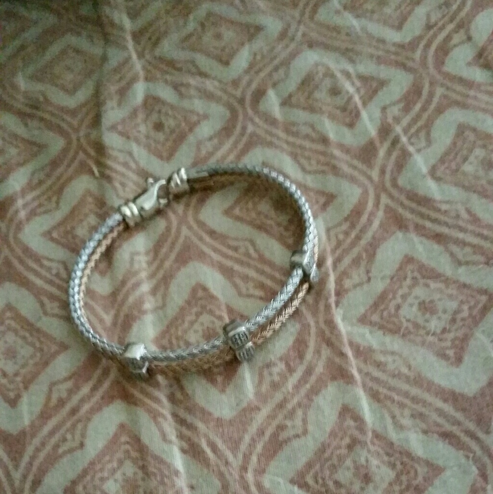 Two Toned Bracelet-stamped 925 Italy